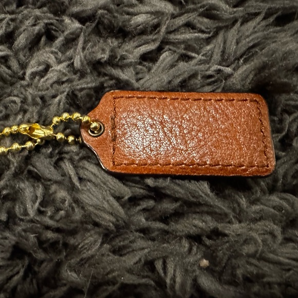 Brown Embossed Leather Coach Keychain Purse Hang Tag - Picture 2 of 2